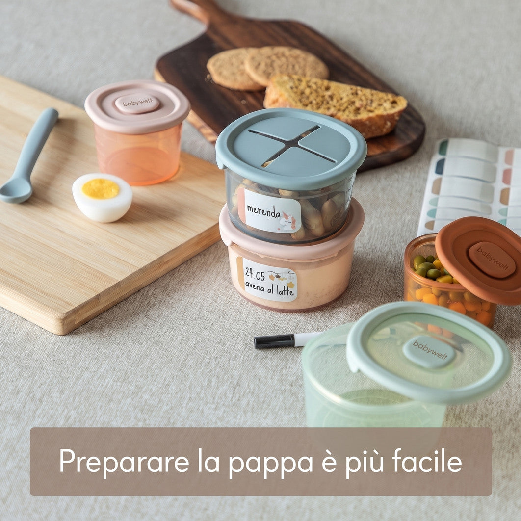 Contenitori per la pappa - Contenitori con etichette in cucina