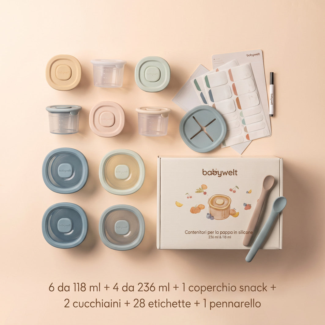 Contenitori per la pappa - Set 6 da 118 ml + 4 da 236 ml