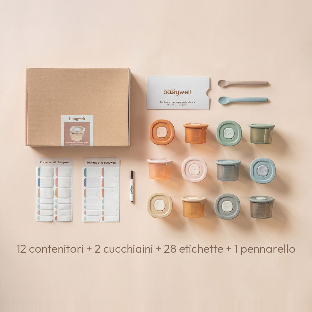 Contenitori per la pappa - Set 12 da 118 ml + 2 cucchiaini