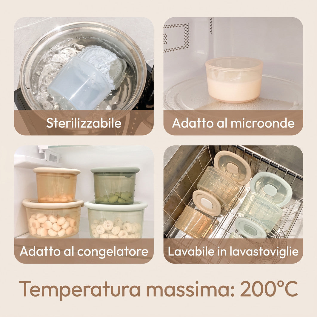 Contenitori per la pappa - Sterilizzabili, microonde, freezer, lavastoviglie