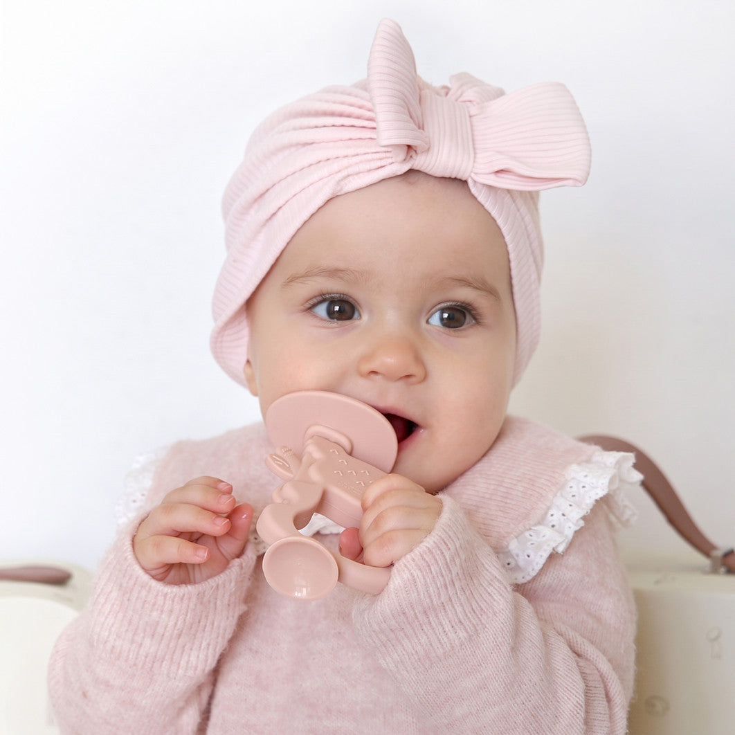 Massaggiagengive Koala - Rosa cipria, bimba con turbante