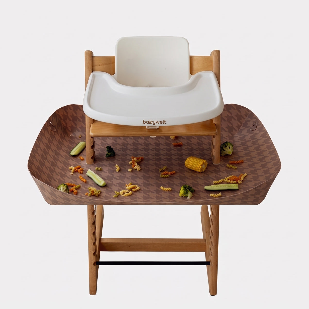 Raccogli-pappa per seggiolone - Stokke Tripp Trapp, Pied-de-poule moka