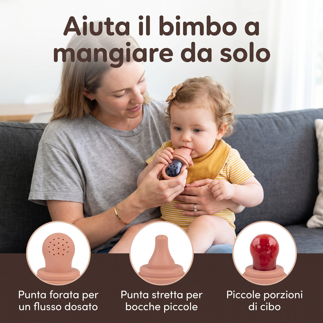 Ciuccio portafrutta (2 pezzi) - Mamma e bimba, mangia da sola