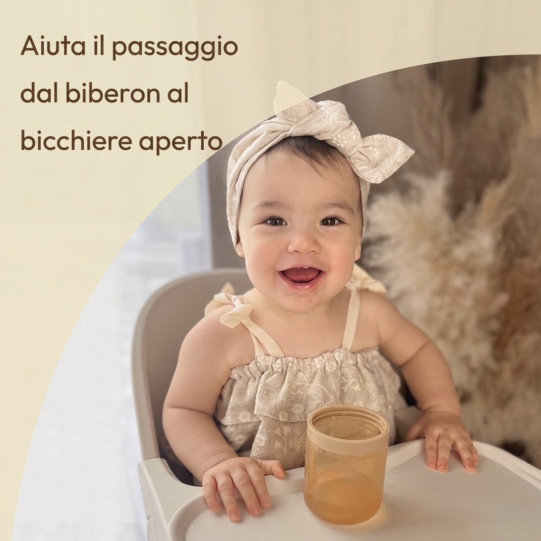 Tazza con cannuccia 150 ml - Bicchiere aperto, bimba nel seggiolone