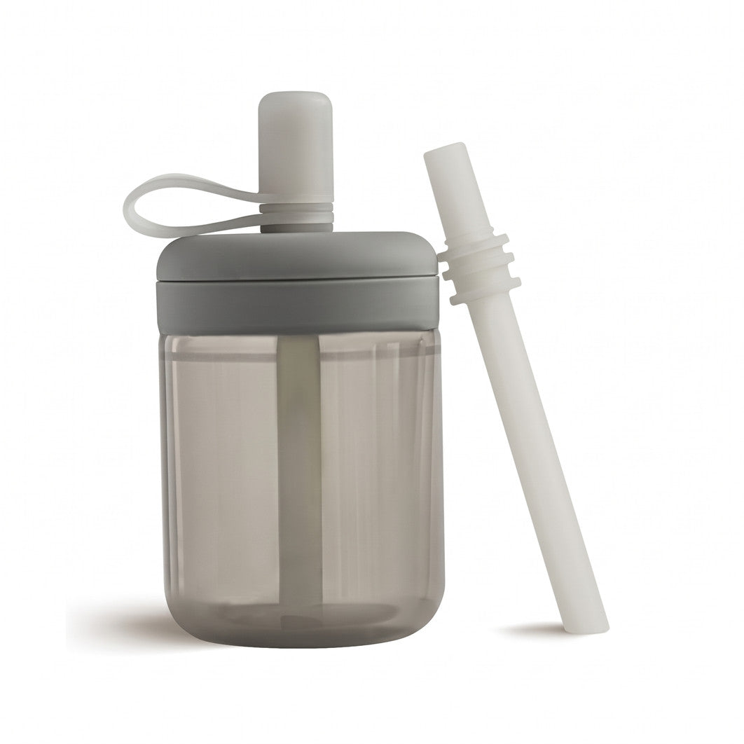Tazza con cannuccia 150 ml - Grigio