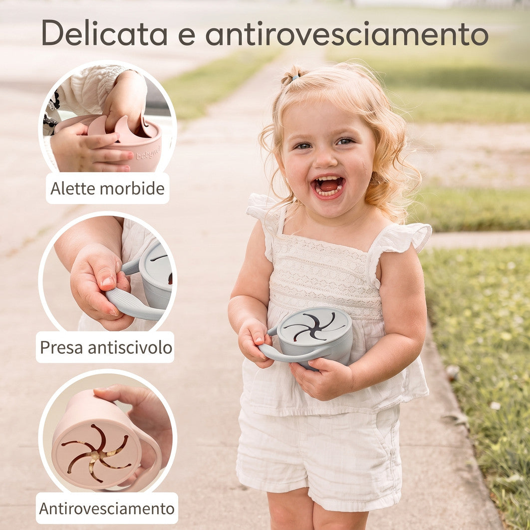Tazza porta snack - Delicata e antirovesciamento