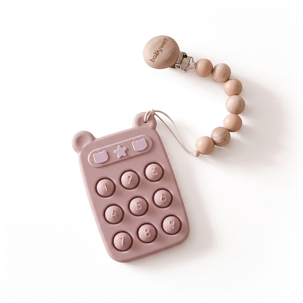 Telefono giocattolo - Malva tenue su bianco