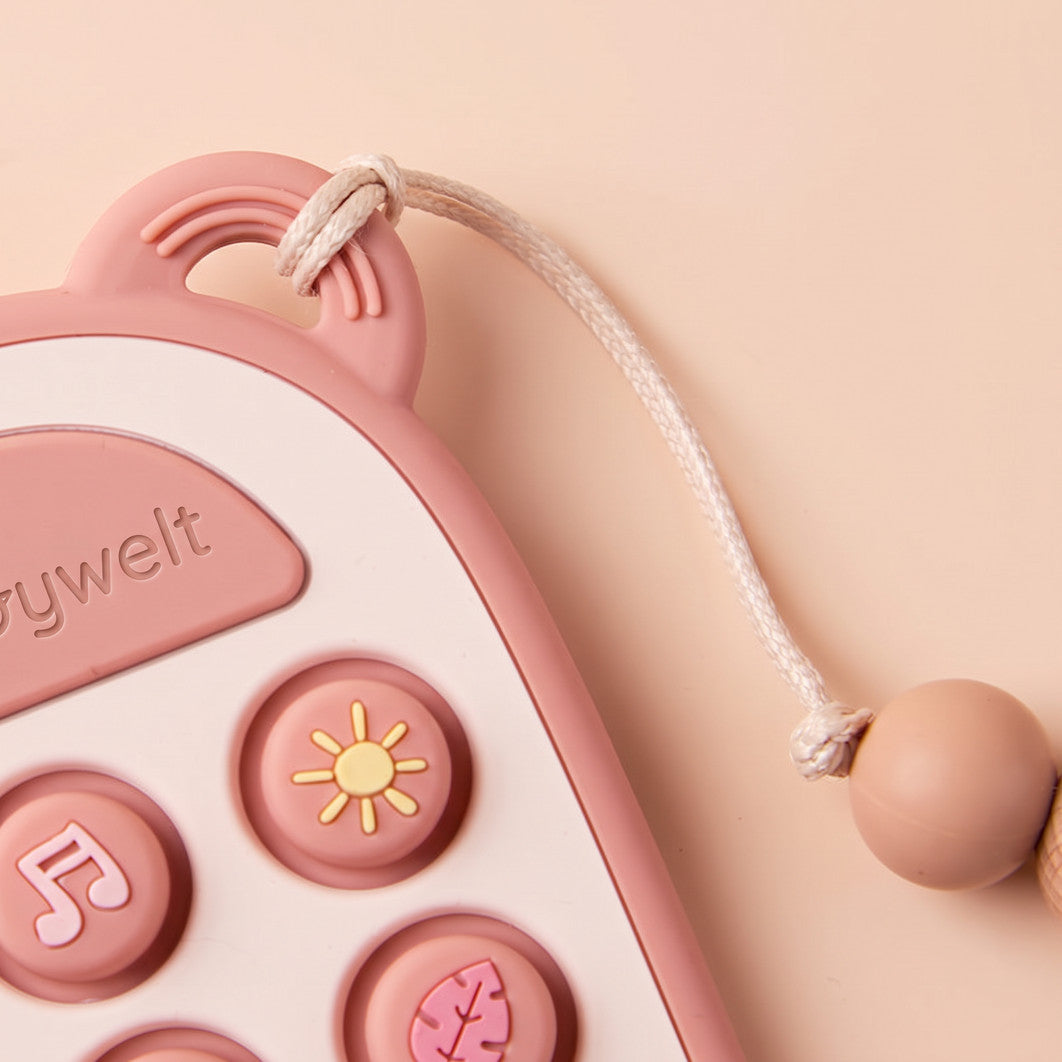 Telefono giocattolo - Nuvola rosa, orecchio col cordino