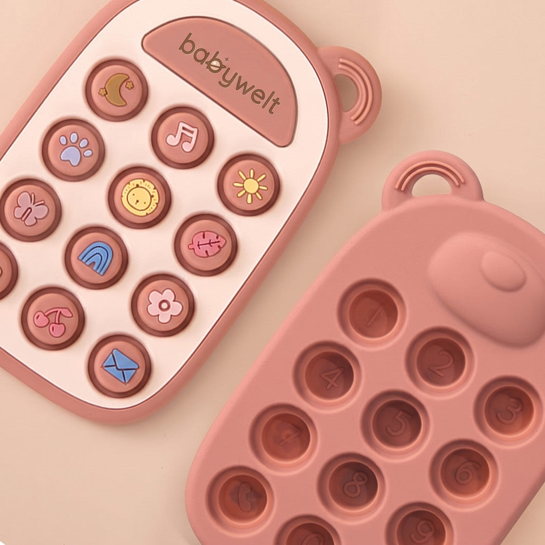 Telefono giocattolo - Nuvola rosa, fronte e retro