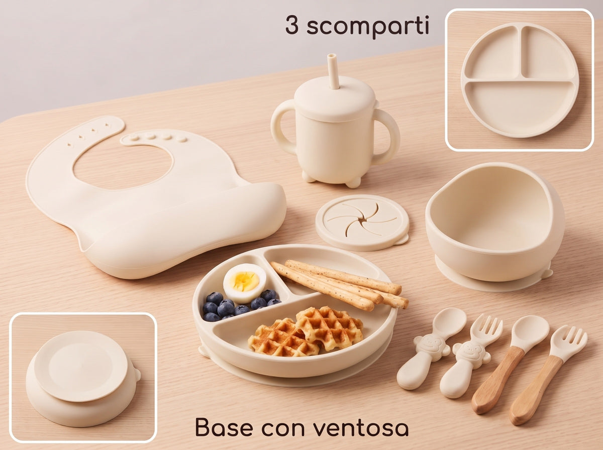 Piatto a 3 scomparti con ventosa