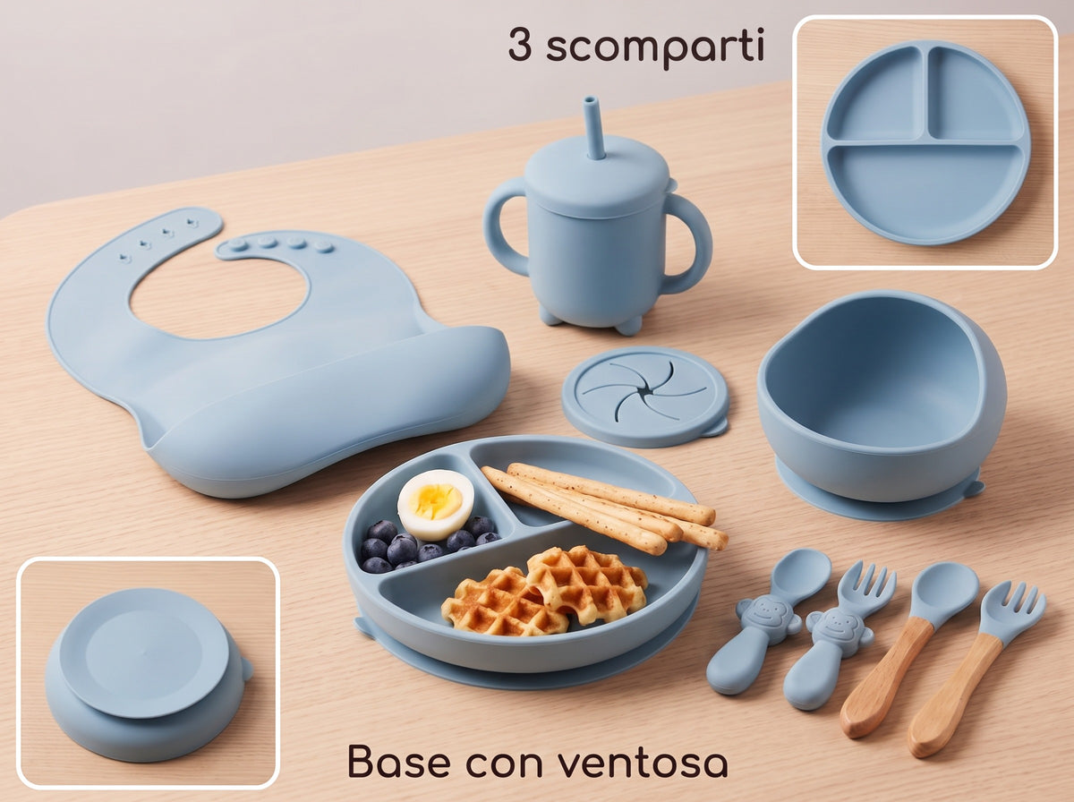 Piatto a 3 scomparti con ventosa