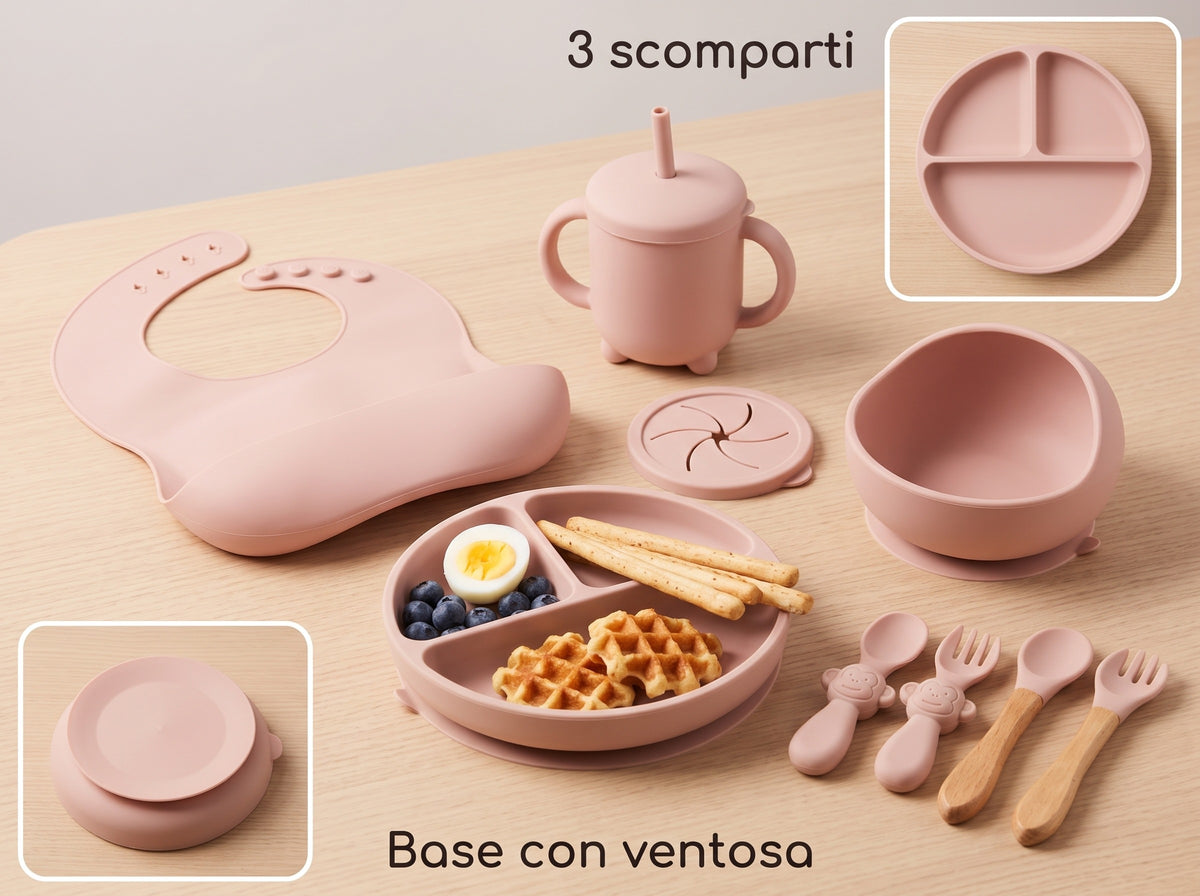 Piatto a 3 scomparti con ventosa