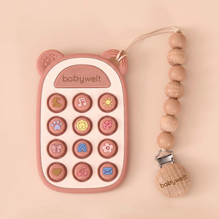 Telefono giocattolo in silicone – Fantasia / Nuvola rosa